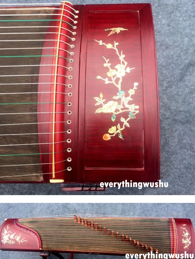 Traditional Shell Engraved Guzheng Chinese Yangzhou Guzheng 21 Strings