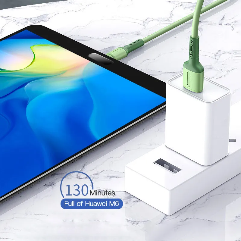 1 м 2 м жидкий Micro USB Type C кабель Быстрая зарядка USB зарядное устройство кабель для Samsung Xiaomi huawei Quick Charge силиконовый провод
