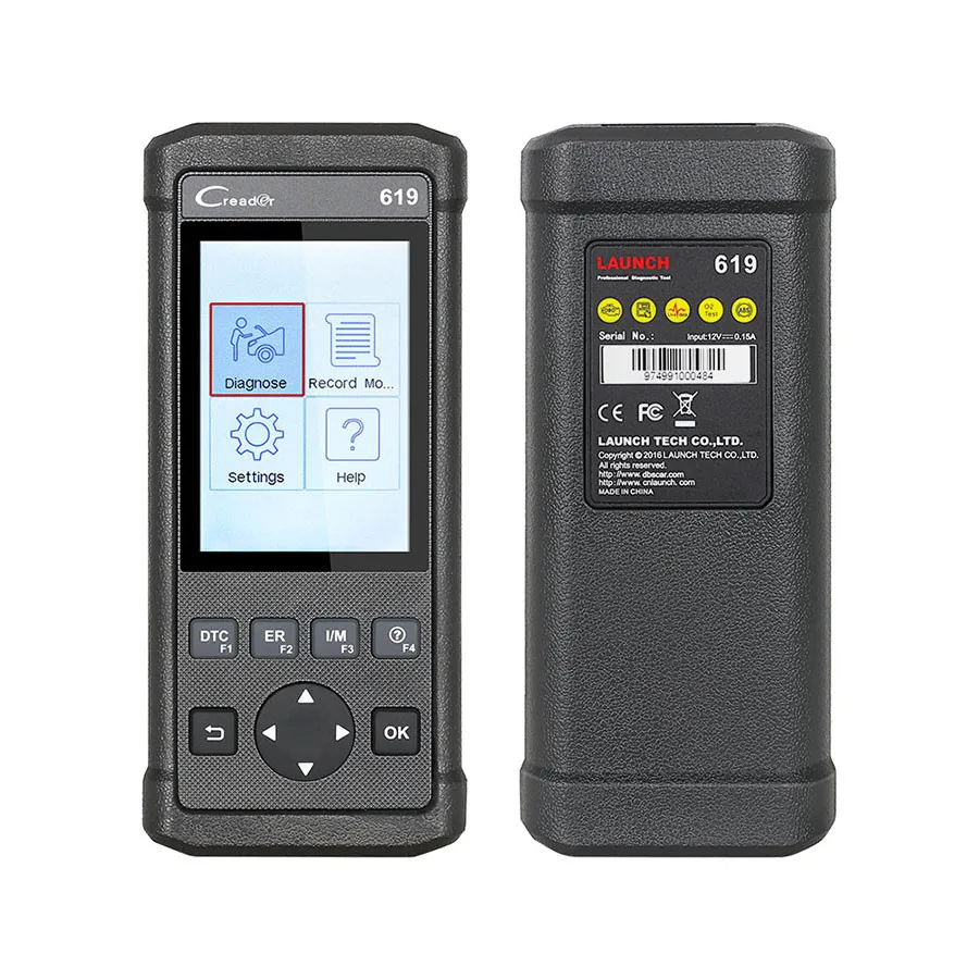 Launch Creader 619 CR619 Code Reader Full OBD2/EOBD Functions Support Data Record and Replay Diagnostic Scanner