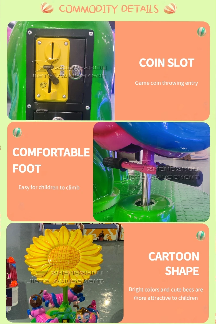 Popular Coin Operated Carousel Kids 3 Seats Mini Merry Horse Carousel Game Machine