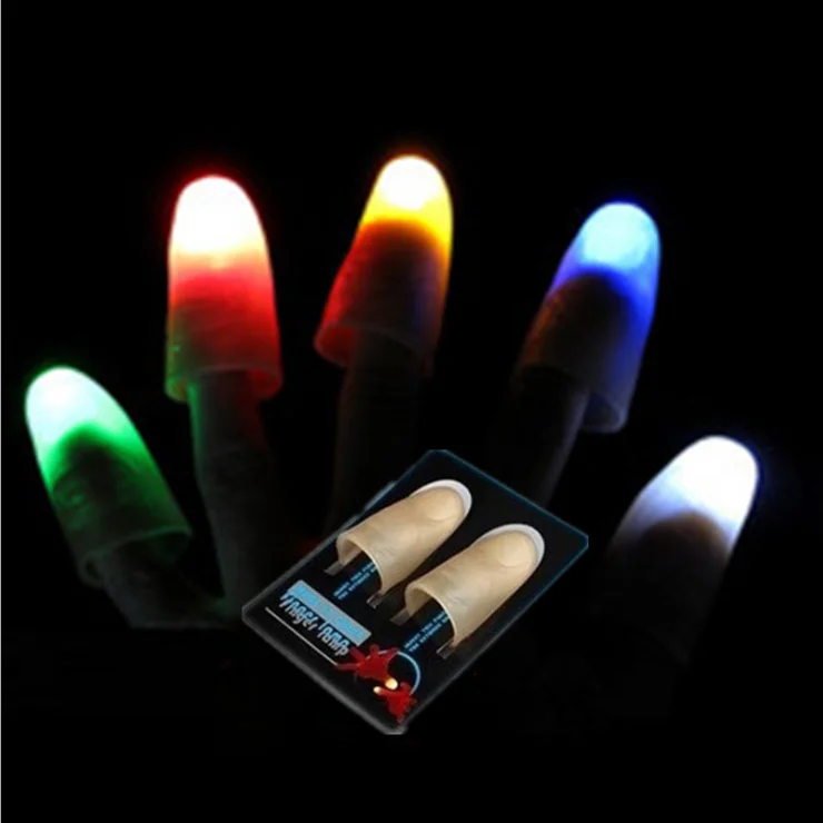 2Pcs party magic light up glow thumbs fingers trick appearing light close ZJP YR 