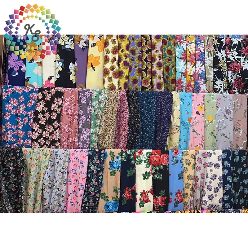 3068 искусственный шелк Stocklot 100% Чаллис цветочный принт искусственная ткань