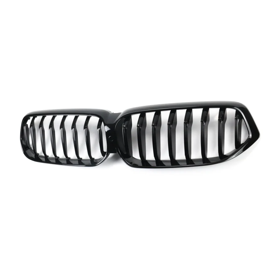 TIYPEOR Car Dual Line Gloss Black Front Grille for 2017-2020 BMW 6 Series GT G32
