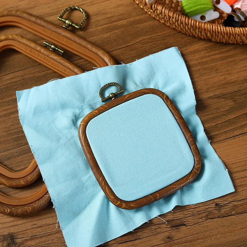 Plastic Retro Color Square Frame Embroidery Hoop Ring DIY Needlecraft Cross Stitch Machine Loop Hand Household Sewing Tools