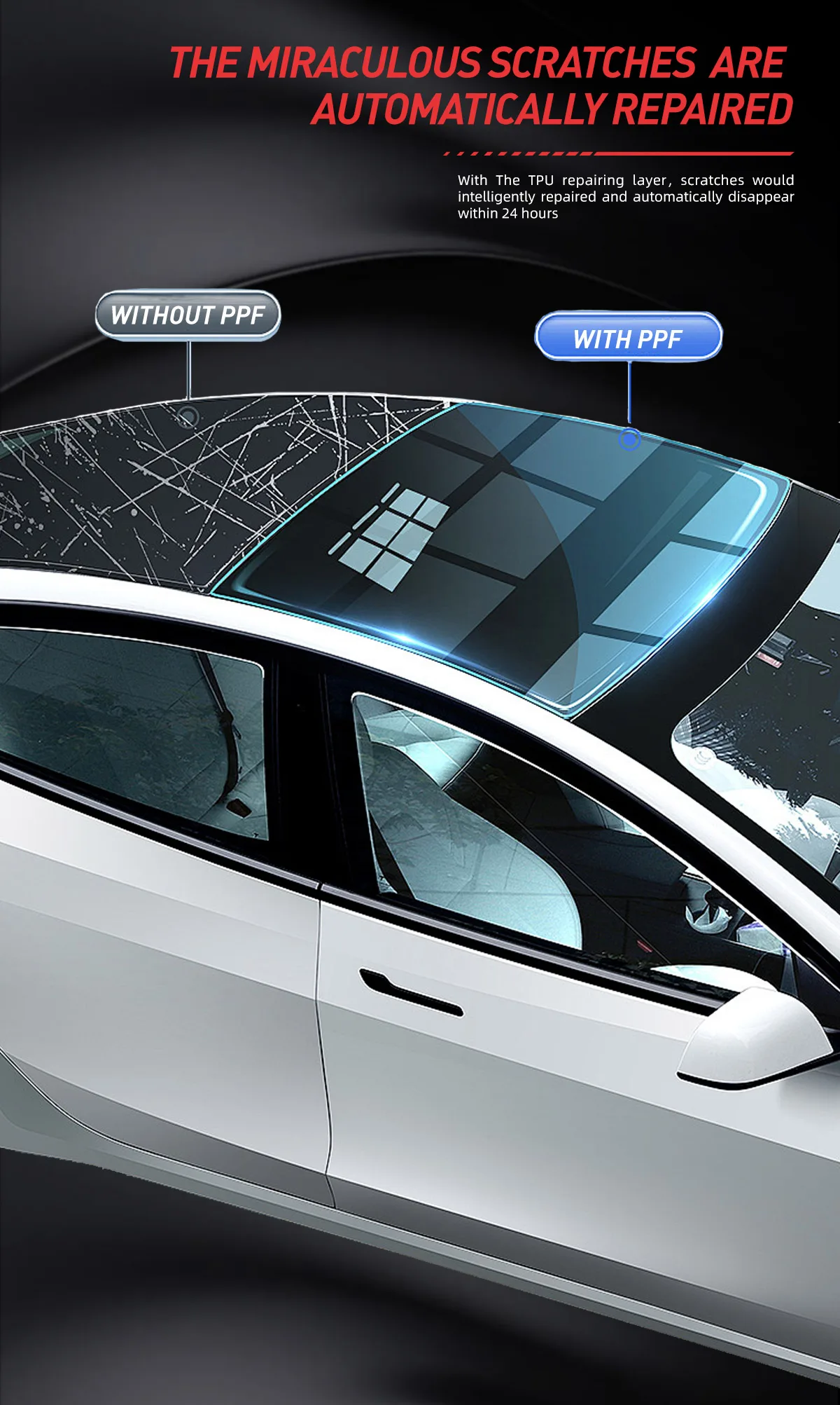 Auto Skylight Sunroof Films Electric Car Sunroof Cooling Film Vehicle