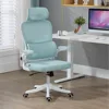 The carefree trolley headrest has a white frame and blue trim.