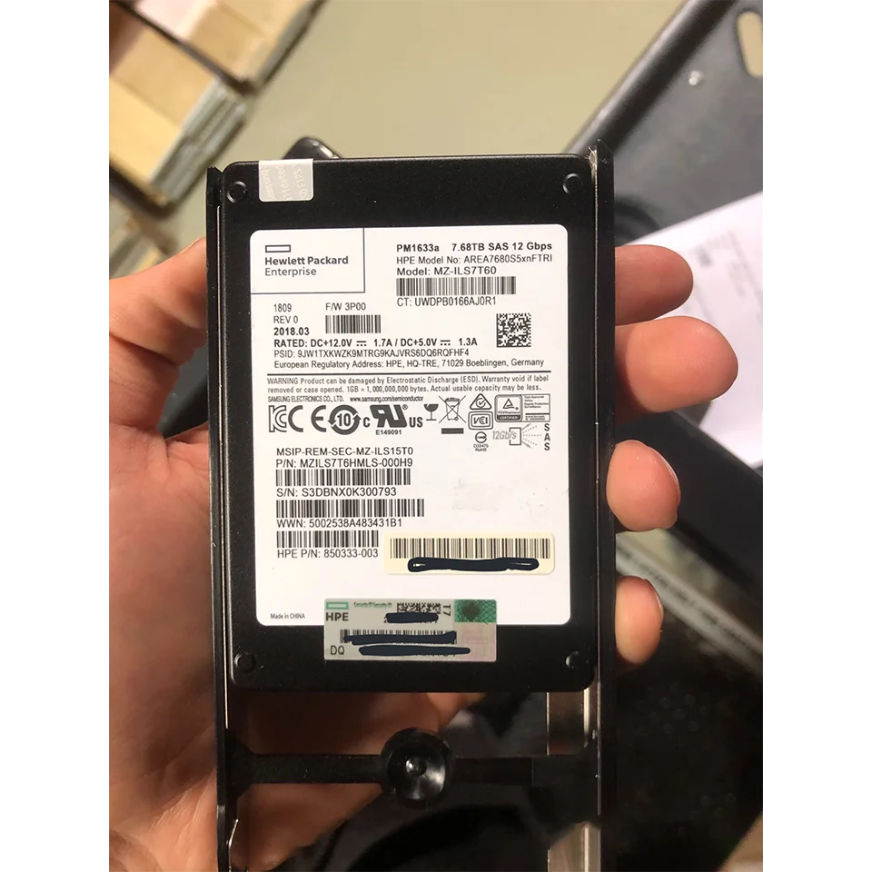 HPE 7.68TB SATA 6G RI SSD P40501-B21 GEN10 PLUS High Performance Storage