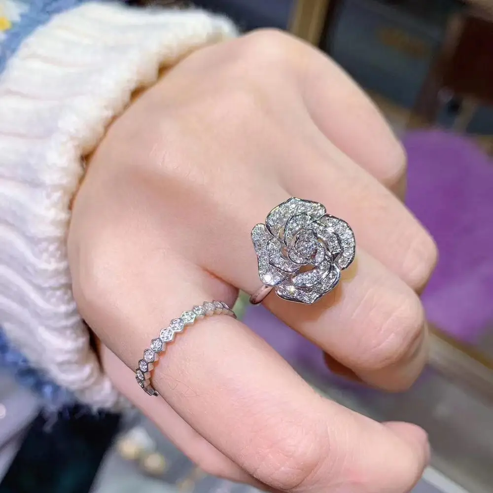 diamond ring shaped like a rose