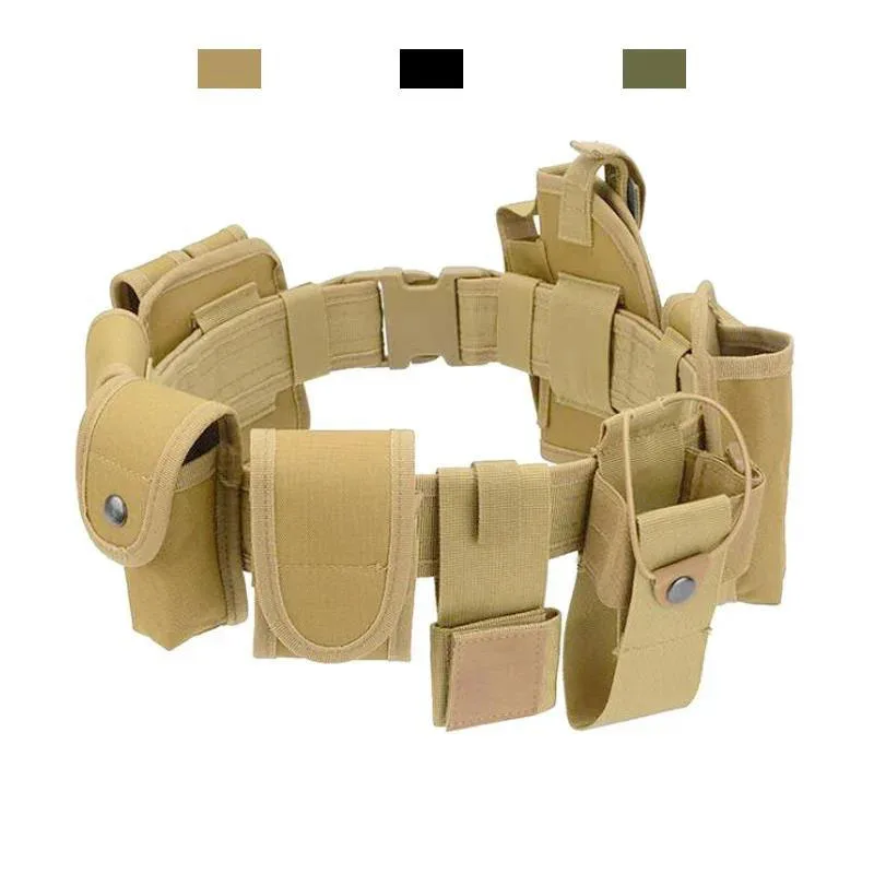 Multifunctional Security Belts Adjustable Strap Tactical Training Duty Utility Belts with Pouches Holster Tactic Waist Belt