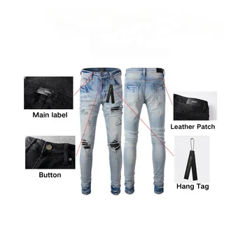 One Stop Custom Service For Main Labal Button Slim Regular Loose Skinny fit Style Ready to Wear Washed  Jeans