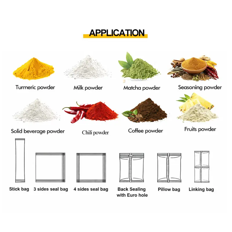 Automatic Chili Powder Sachet Packing Machine 10g 20g 50g 100g Spice Powder Vertical Packaging