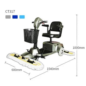 2024 Ride On Floor Mop Propelled Three Wheel Dust Cart Driving Electric Mopping Floor Scrubber