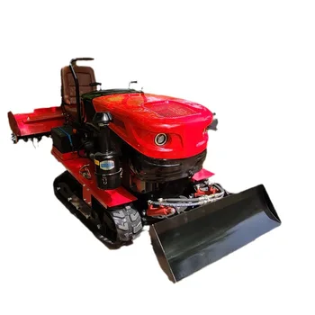 Tractor, water and drought dual-use, slope soil loosening and plowing machine, small tracked micro tiller, passenger type