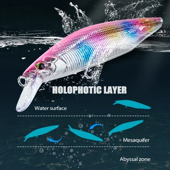 Factory Price High Quality 90mm 10g Minnow Feather Hook Printed ABS Minnow Fishing Lures for Saltwater Fish – Minnow – view 4