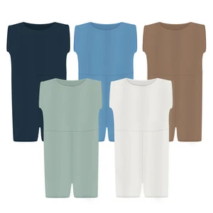 2026 Hot Sale Accept Customized Color Kid Rompers Sleeveless Summer Crew Neck Newborn Baby Jumpsuit