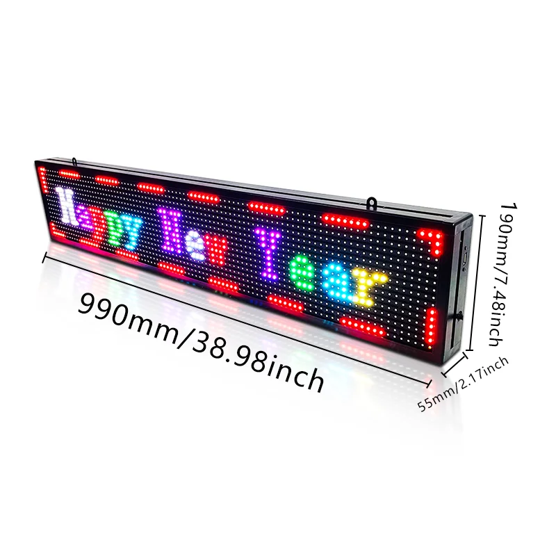 Panneau LED Flexible Programmable 17,3x7cm - Contrôle Par Appli Bluetooth, étanche IP65 - Pour Voiture, Boutique, Bar (alimentation USB) - 2