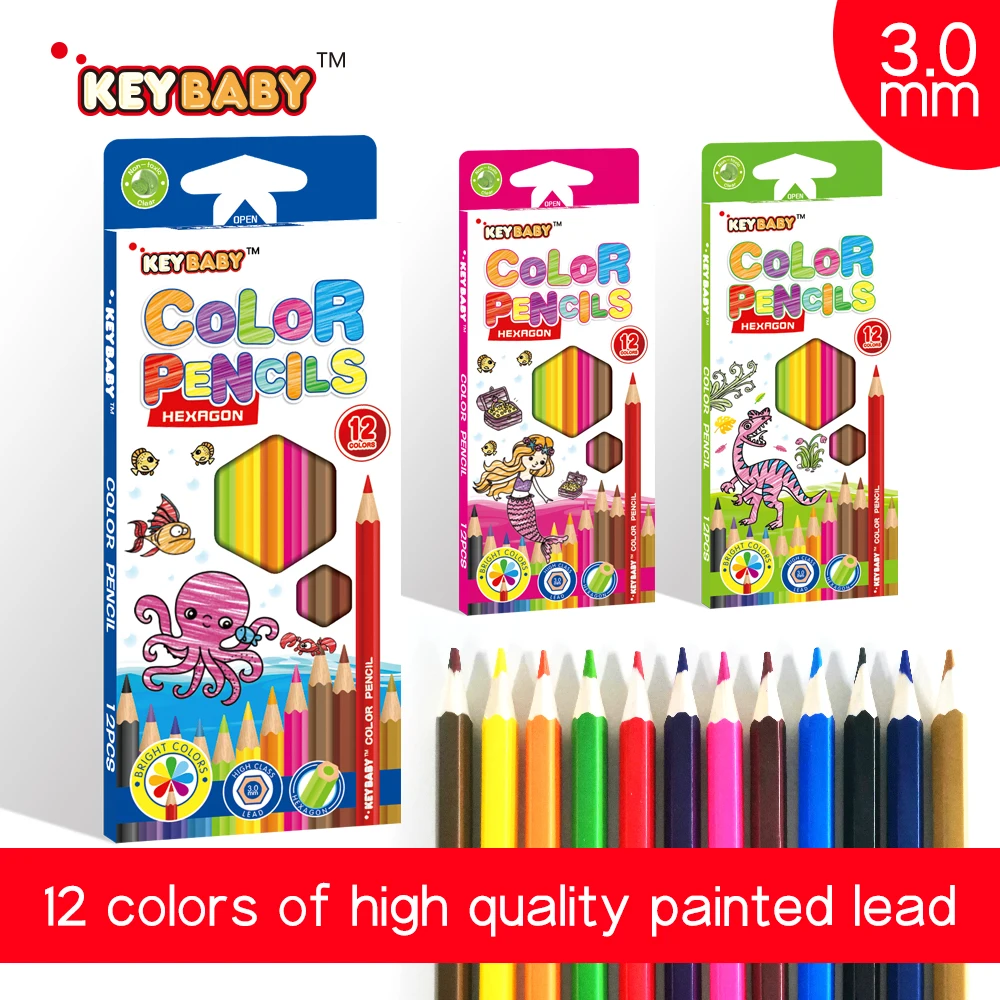 STOCK Set di 12 pezzi di articoli per belle arti e pittura a colori per bambini, matite colorate ecologiche_voghion.com