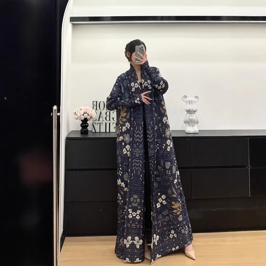 Issey Miyake Women's Pleated Robe Handmade Printed Turkish Dubai