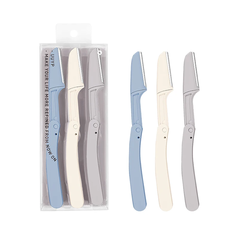 In Stock Eyebrow Trimmer razor Dermaplaning Tool Makeup Tools 3Pcs Cutsotmized Package Foldable Macro Blade Mix Facial razor H8737e56cfb22462c95628de6f68dc6a80