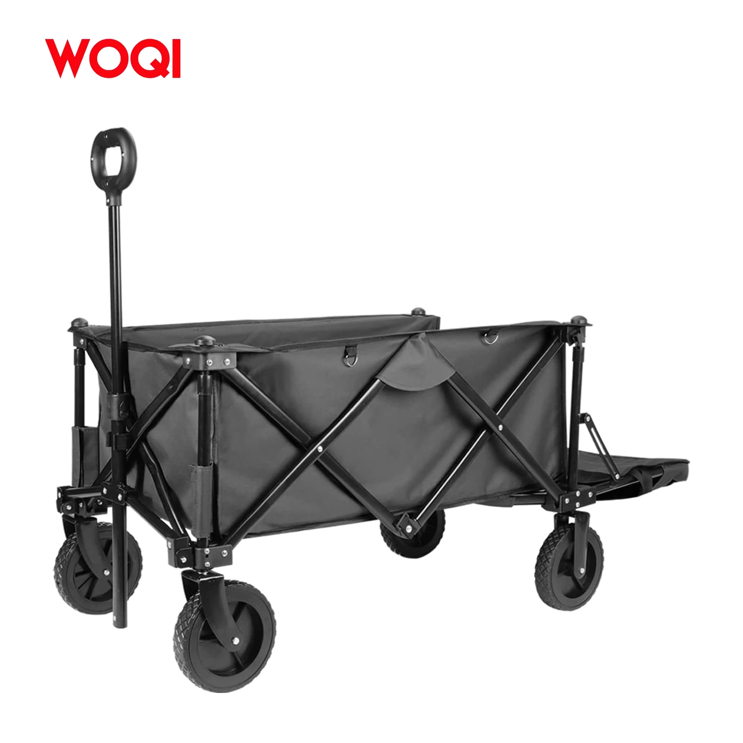 WOQI  Foldable Mini Wagon Cart Heavy Duty Outdoor Utility Wagon With Swivel Wheels for Gardening Grocery Shopping