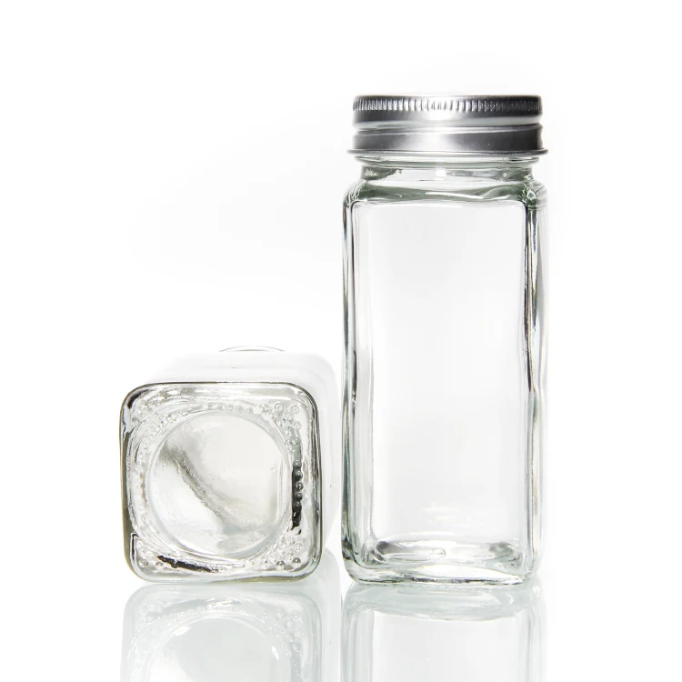 Premium Spice Jar Set -12 Square Glass 4 oz Spice Bottles, 72