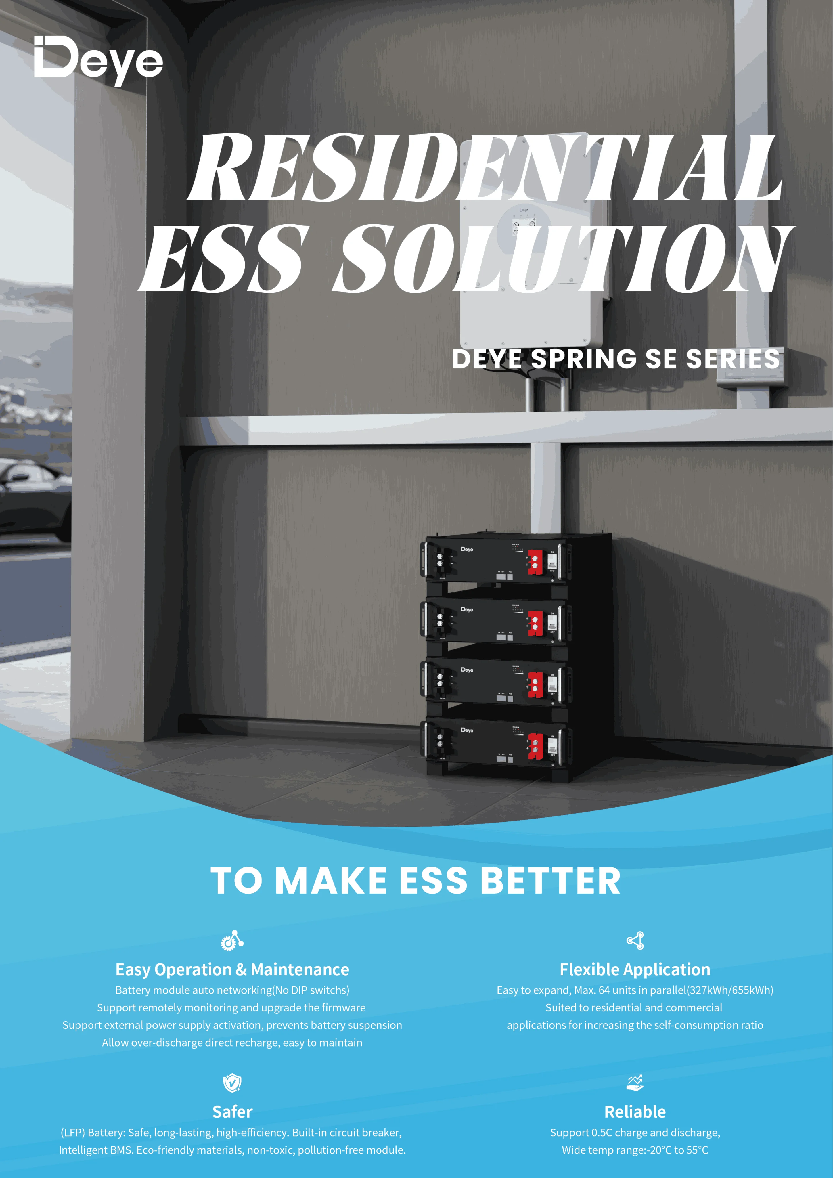 product deye 2025 new arrival se g51 100ah 512v 512kwh home lithium lifepo4 battery power packs can communication 5 year warranty-2