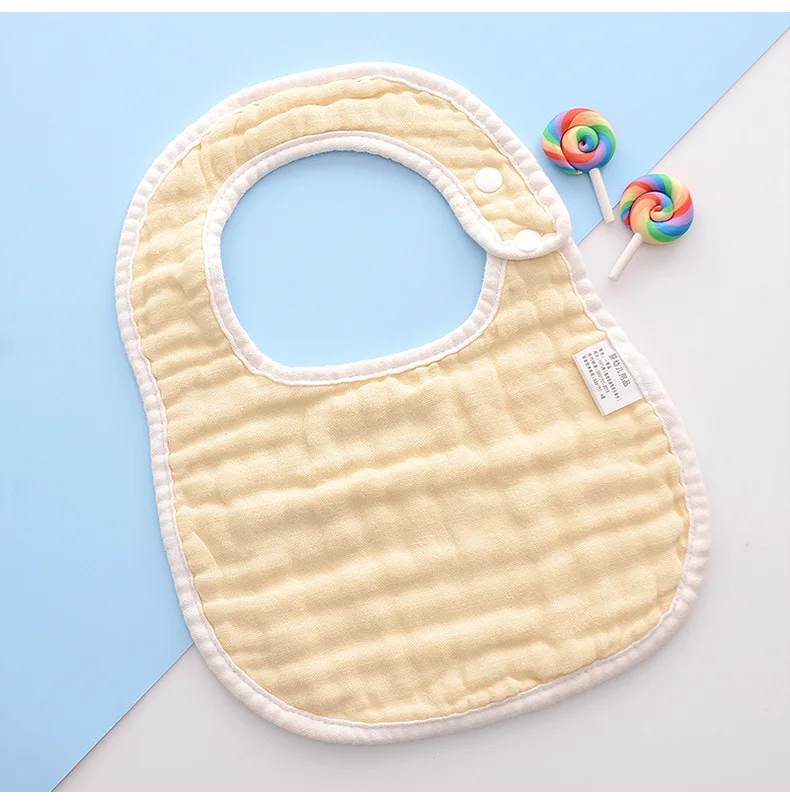 Whosale Newborn material 100%  cotton Super soft Plain Cotton 4 layers muslin plain absorbent towel baby bib supplier