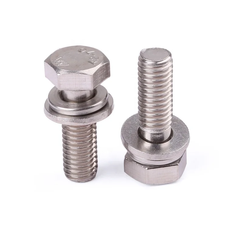 Factory custom M3-M8 stainless steel GB9074.17 outer hex head sems screws