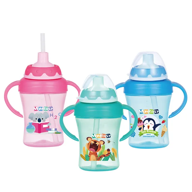 7oz /210ml PP Baby Training Cup Baby Cup with Straw and Handle