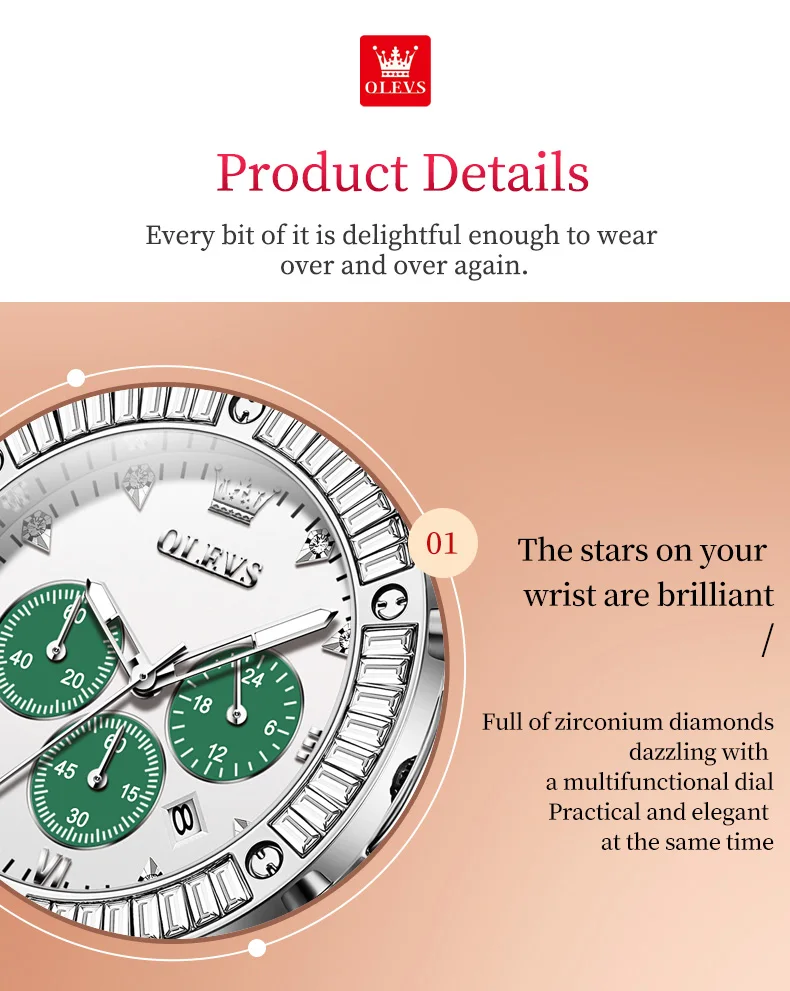 OLEVS 9978 Analog Quartz Watch for Women Leather Strap Waterproof Luxury Elegant Ladies' Watches Business Luxury Wristwatch