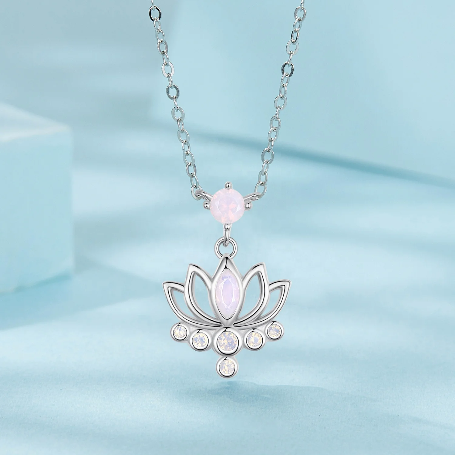 Youchuang High Quality Non Tarnish Summer Charm Necklace Women Flower Opal Sterling Silver 925 Dainty Fashion Jewelry Necklaces