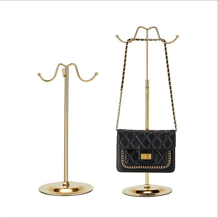 Kainice Customized Gold Stainless Steel Adjustable Handbag Display 