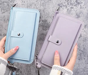Factory Sale Women's Long Leather Wallet with Zipper Closure Economical Option