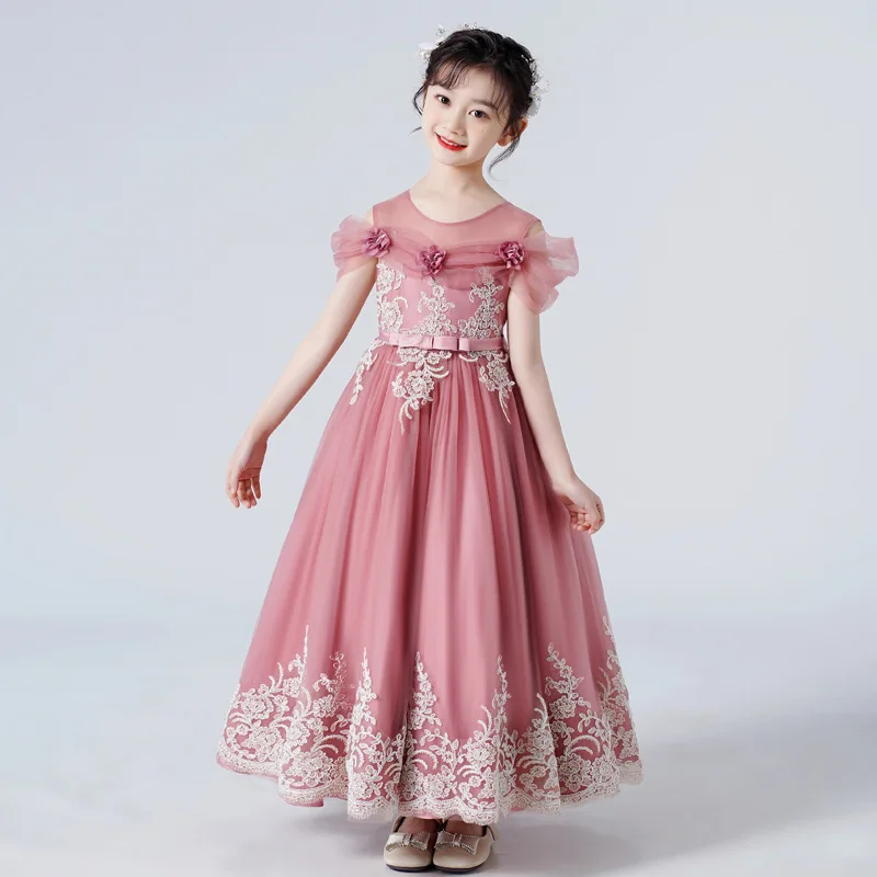 Girls' Graduation Gown Birthday Party Jacquard Embroidered Long Dress Girls Wedding Dress Young Girl Prom Evening Dress 15 Years Girls' Graduation Gown Birthday Party Jacquard Embroidered Long Dress Girls Wedding Dress Young Girl Prom Evening Dress 15 Years