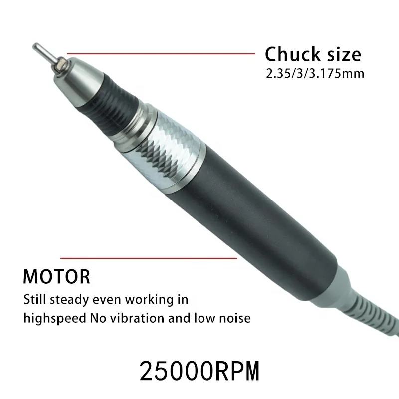 product brand quality original replace 28000rpm kp series mani kp65 pro hand piece strong 5ncm brushed metal kp65 nail drill handpiece-5