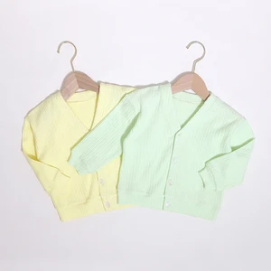Baby Clothes Wholesale Custom  Autumn Winter Warm Solid Girl's Clothing 0-3 Month Cardigan New Born Baby Sweater