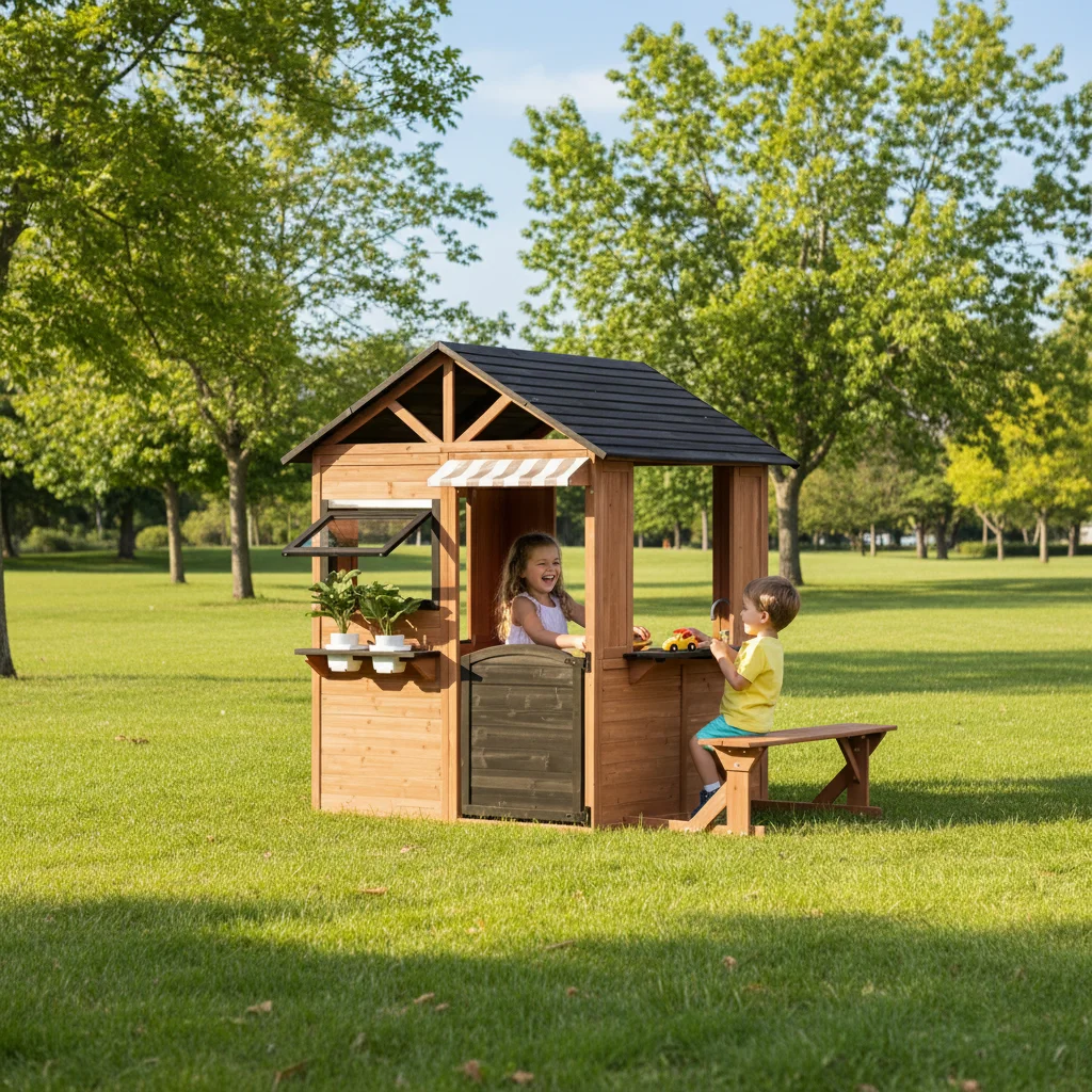 Eco-friendly Outdoor Playhouse Wooden Playhouses for Kids