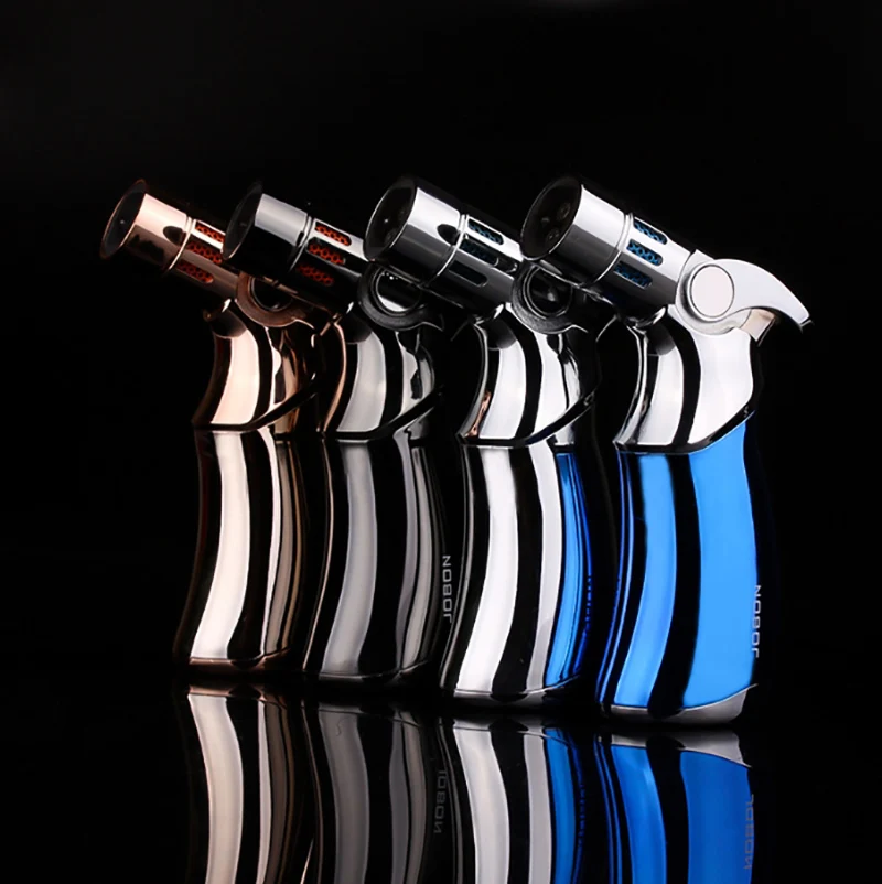 Torch with Custom Logo for BBQ Cigar Butane Metal Lighter Refillable Lighter Smoker Torch Cigar Lighter General-purpose Gun