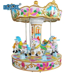 Children Indoor Amusement Park Game Machine Coin Operated Kids Rides 6 Seats Mini Merry Go Round Carousel for Sale