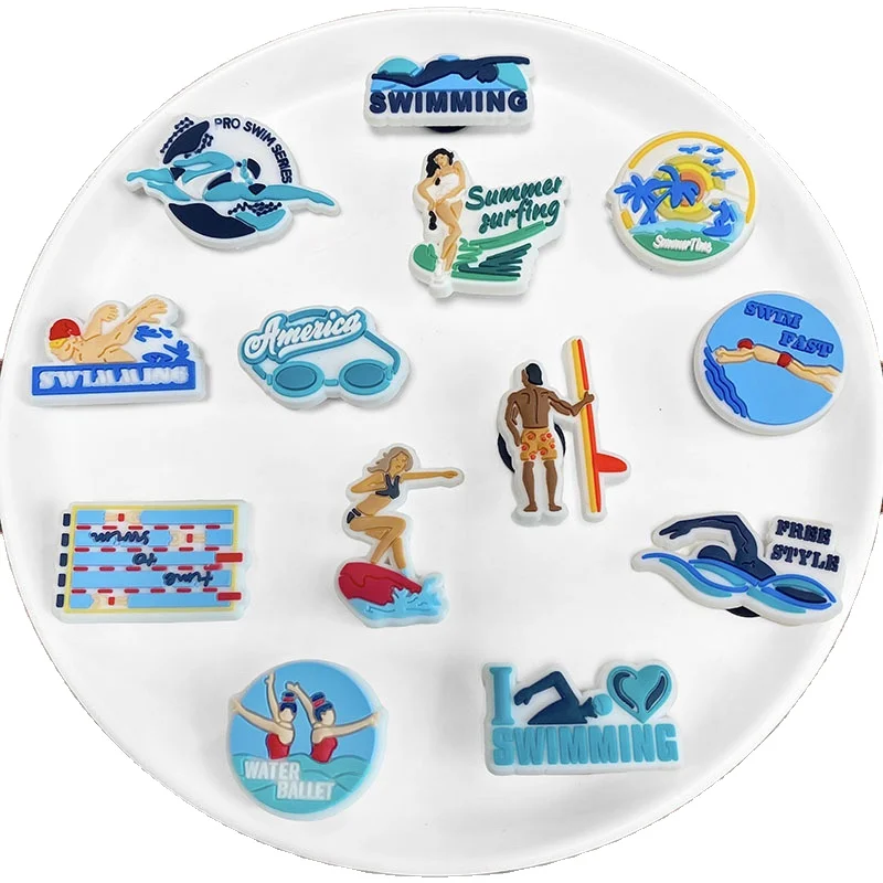 New Arrival Sports Swimming Croc Shoe Charms Custom Logo Wholesale Bulk