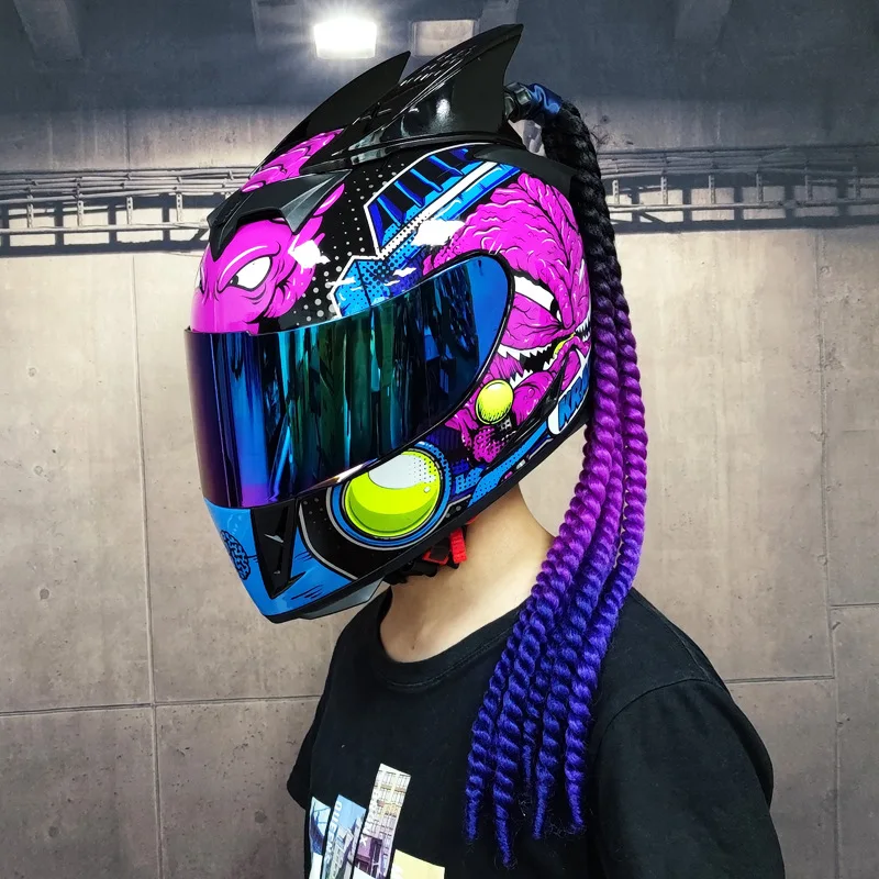 Wejump Personalized Urban Full Face Helmet Motorcycle for Fashion Girl With  Ponytails