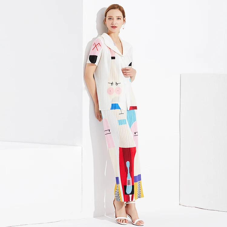 Весенне-Летний Новый дизайн с коротким рукавом Женские Складки офисные повседневные брюки костюмы