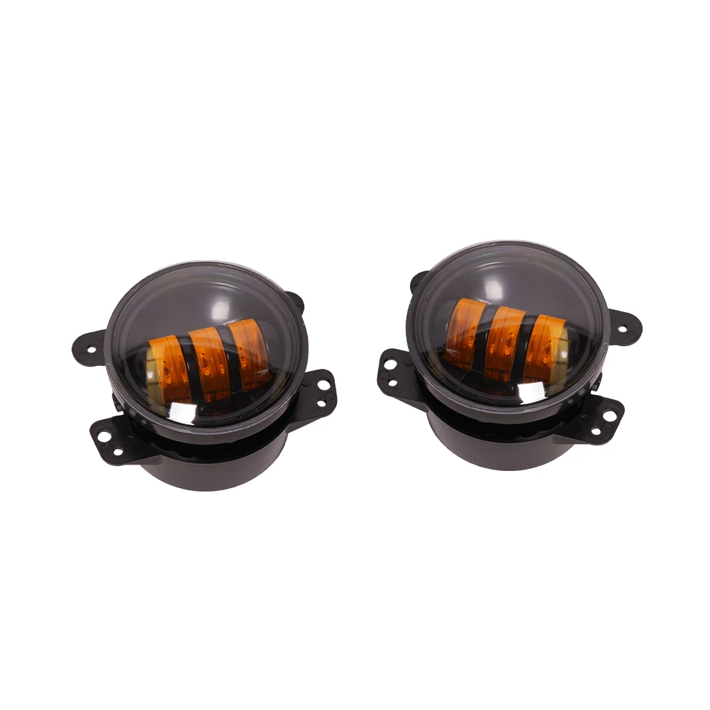 4 Inch Led Fog Light with White and Amber Halo Ring Compatible for Jeep JK manufacture