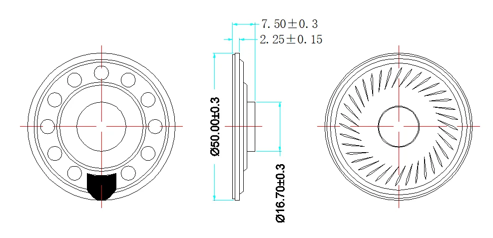 8 ohm 2W Waterproof 50mm Mylar Speaker For Portable Equipment - ANKUX.COM