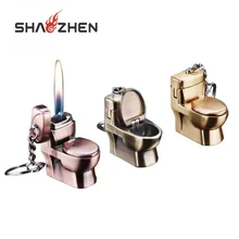 Custom Smart Creative Metal Portable Flint Refillable Butane Lighter Wholesale Promotion Keychain for Cigarette Use