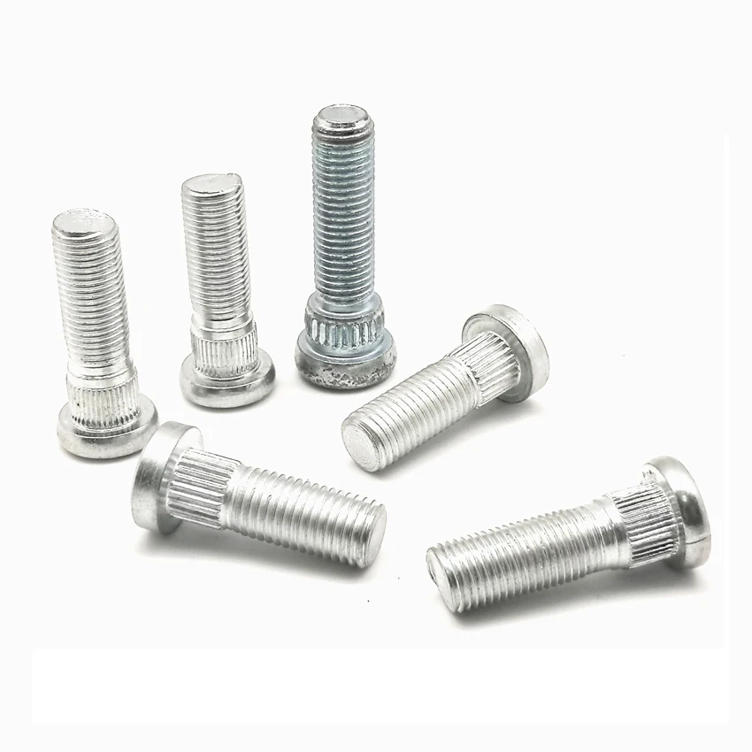 Wheelsky Popular Knurl Chromated Wheel Studs Hex Lug Bolts Nuts