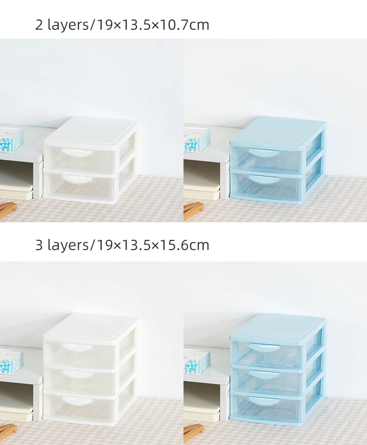 2/3/4/5 layers Stackable Plastic Home Office Plastic Drawer Desktop Makeup Organizer Drawers Box manufacture