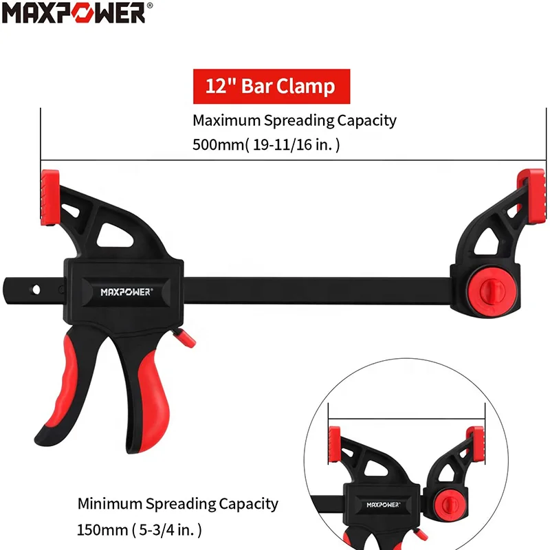 MAXPOWER High Clamping Capacity 19-inch Spreader and 12-inch f bar Clamp