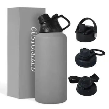 Wholesale OEM Custom Stainless Steel Sport Water Bottle 16oz 18oz 25oz 32oz 64oz Hydro Bottle with Several Lids Options