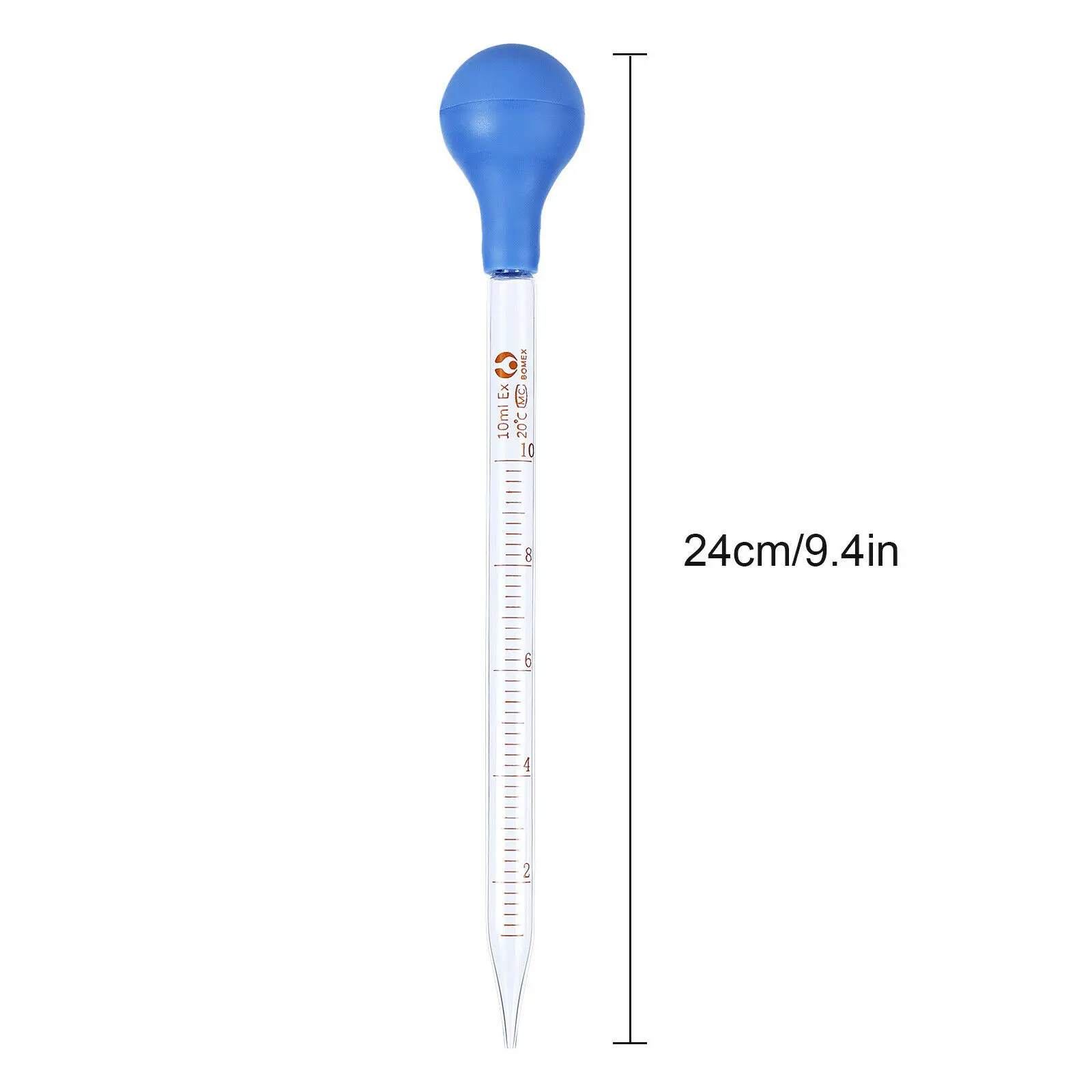 Rubber Head Glass Dropper Graduated Scale Line Transfer Pipette Lab ...